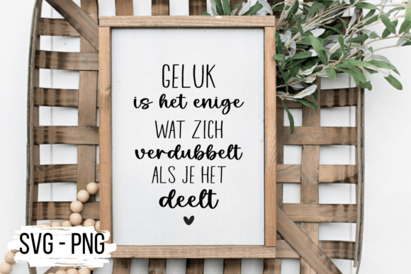 Geluk, Happiness Svg Quote Dutch: A Warm Embroidery Design for Heartfelt Projects